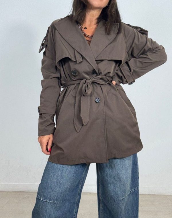 0128270 gabardina con cinturón Zara - Imagen 2
