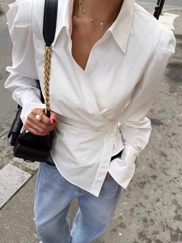0435010 camisa de vestir asimétrica zara - Imagen 3