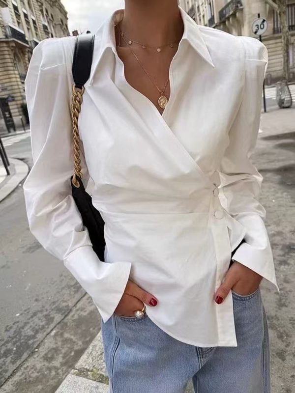 0435010 camisa de vestir asimétrica zara - Imagen 2
