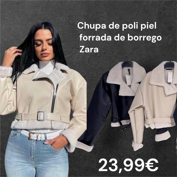 045850 chaqueta cuero de borrego zara