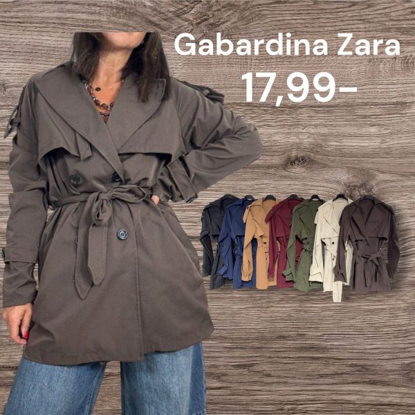 0128270 gabardina con cinturón Zara