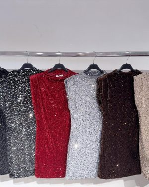 0561870 vestido lentejuelas con hombreras