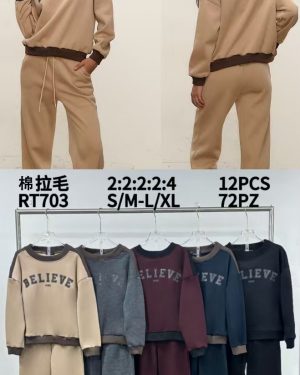 RT703 chandal Believe pantalón de puño