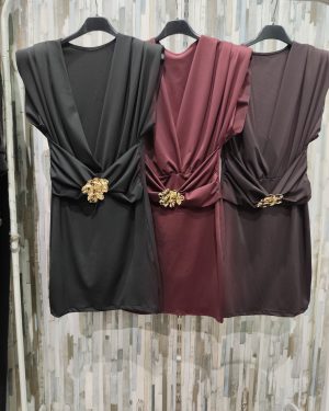 0438360 vestido licra fría fruncido