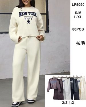 LF5090 chándal sudadera New York pata ancha con felpa