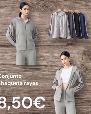 LK878 conjunto chaqueta raya a los lados