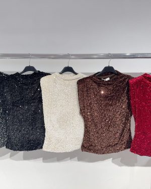 0360910 blusa de hombreras lentejuelas