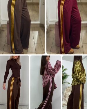 0255090 pantalón rayas a los lados