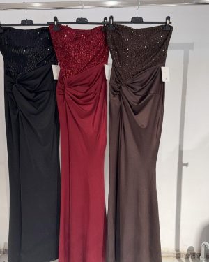 0444700 vestido palabra de honor lentejuelas