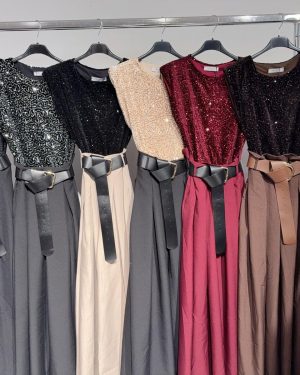 0500060 Vestido bicolor lentejuelas Zara