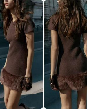 0150030 Vestido borde de lana