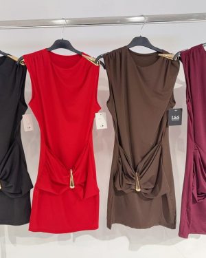 0446740 vestido licra fria fajín con detalla