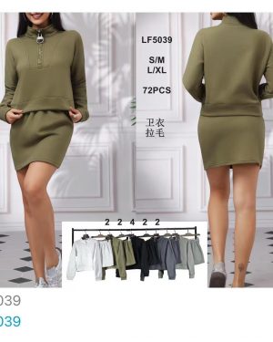LF5039 conjunto sudadera y falda felpa