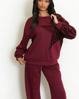 02508310 Conjunto sudadera estrella lentejuelas