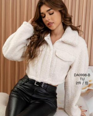 DA-0998 Abrigo chaqueta  borrego bolsillo