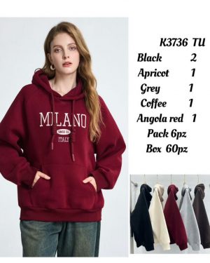 0k37360 Sudadera Milano gorro