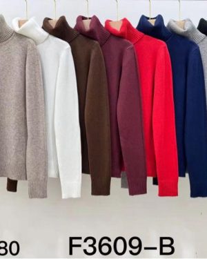 F3609A Jersey de punto cuello alto