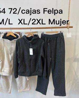 JS354 conjunto chaqueta gorro felpa