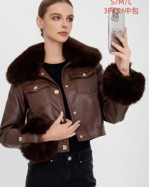 DA-1013 chaqueta poliel con pelo en el cuello