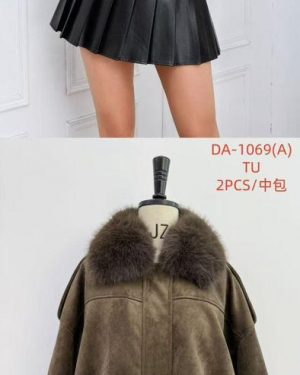 DA-1069 chaqueta bomber antelina pelo en el cuello