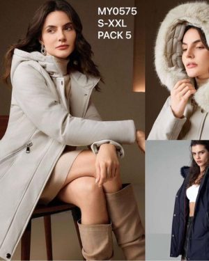 MY0575-1 Chaqueta polipiel cuello de pelo