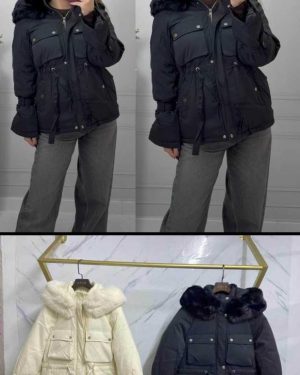 CH0117 Cazadora pelo en el gorro