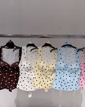 0463270 top de lunares con cinta multiusó