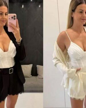 0459180 Short borde de encaje, cinturón