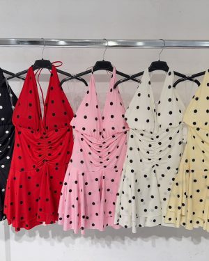 0467960 vestido licra fría lunares