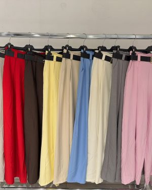 0131970 Pantalon pata ancha con cinturón