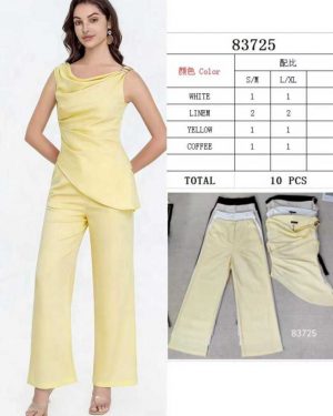 83725 Conjunto Lino blusa asimétrica