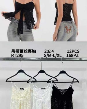 RT295 Blusa de encaje tirantes