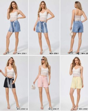 WH- 3561 short cinturón de encaje