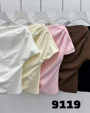 Z- 9119 camiseta asimétrica fruncida