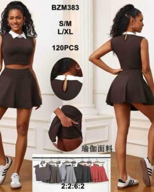 BZM383 Conjunto deportivo polo falda pantalón