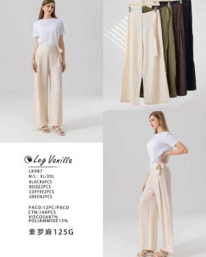 LK987 pantalón lino super precio