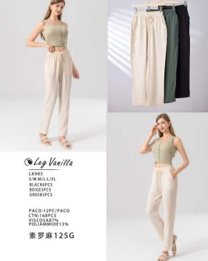 LK985 pantalón lino super precio