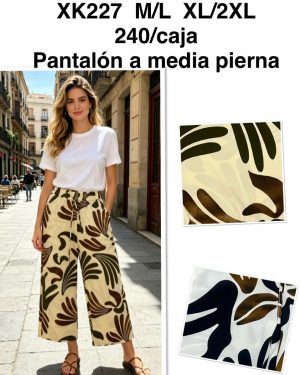 XK227 pantalón pirata estampado super precio