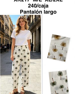XK217 pantalón palmeras estampado super precio