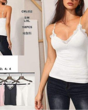 CML052 blusa tirantes borde de encaje