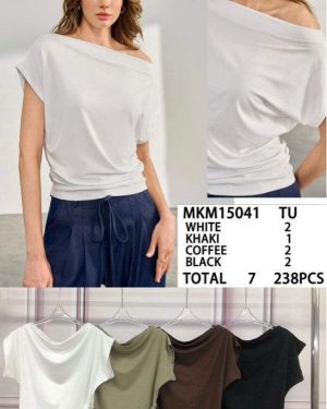 MKM15041 Blusa fruncida asimétrico
