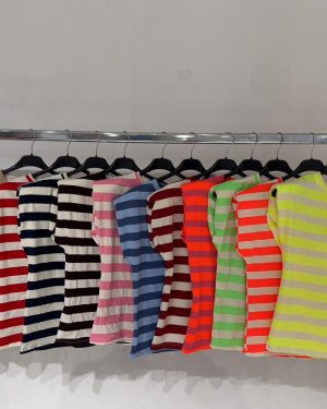 0200110 Blusa hombreras de rayas