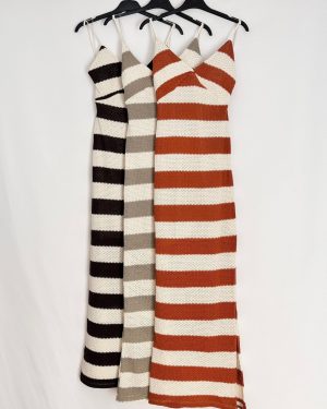 0147810 vestido rayas tirante ganchillo
