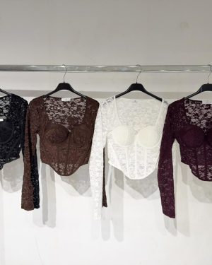 MS2235 top tipo corset manga larga Zara