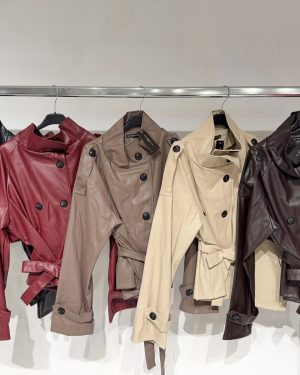 046500 Chaqueta polipiel cinturon Zara