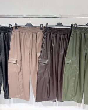 0191720 Pantalón globo bolsillo Polipiel Zara