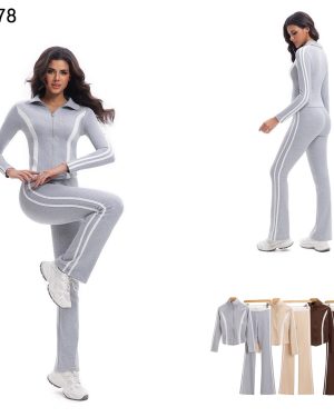 MM20278 Conjunto chaqueta rayas