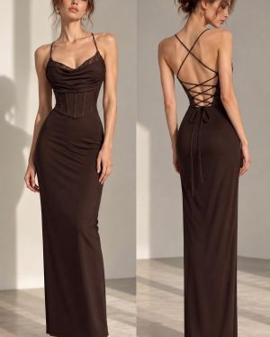 066710 Vestido tipo corset detalle lentejuela