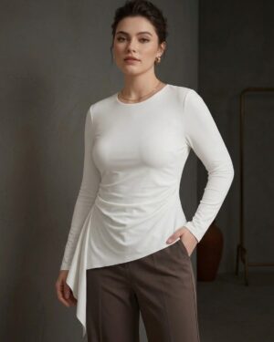 0266170 Camiseta licra fría asimétrica zara
