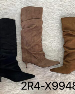 X9948-04 Bota tacón fruncida